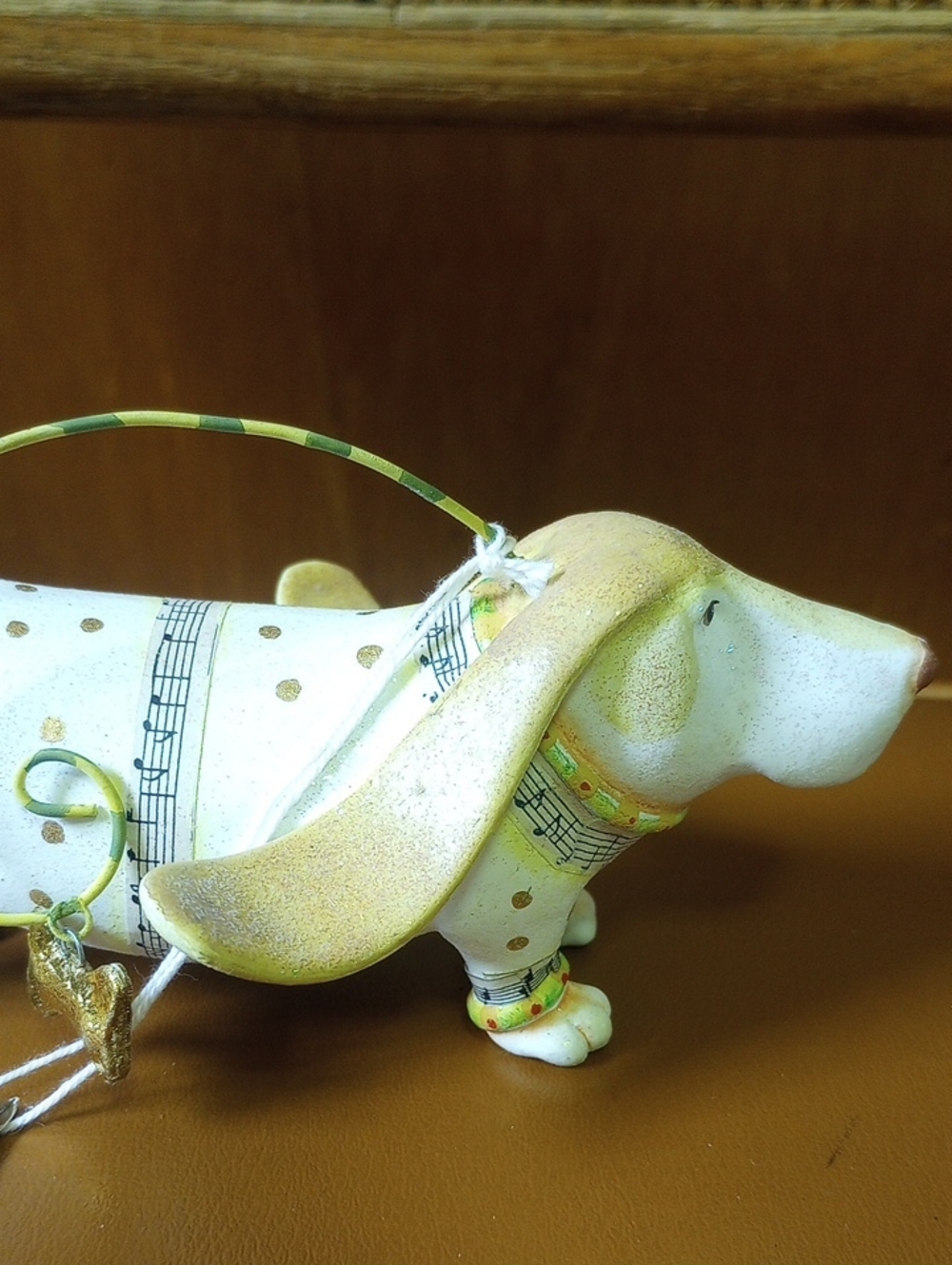 NWT Krinkles by Patience Brewster Dog Decor w/ Musical Notes & Gold Polka Dots - Picture 3 of 9